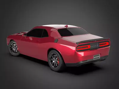 Free Dodge Challenger Hellcat 2015 Car 3D Model Free low-poly 3D model