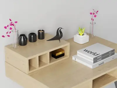 Desk 01 Low-poly 3D model