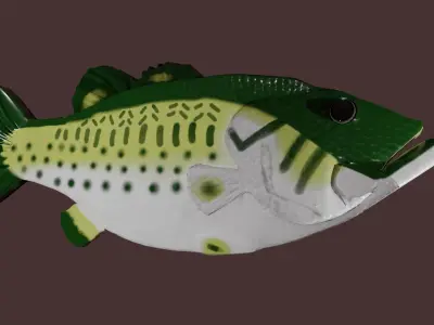 Singing Bass Fish Model Low-poly 3D model