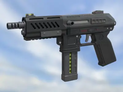 Machine Pistol Single-Auto Reapter 9 3D model