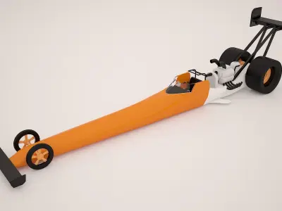 Top Fuel Dragster Low Poly Free low-poly 3D model