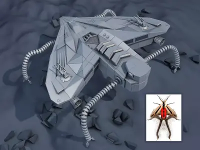 Spaceship with insect 3D model