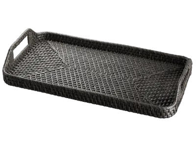  Rattan Vanity Tray Model, Black 
