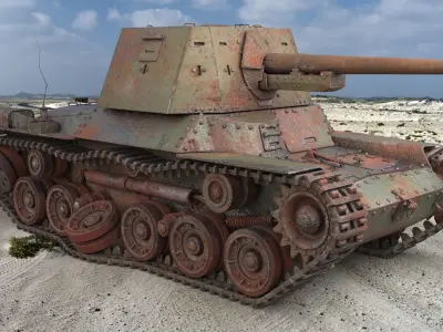 Type 3 Ho Ni III Destroyed  3D model