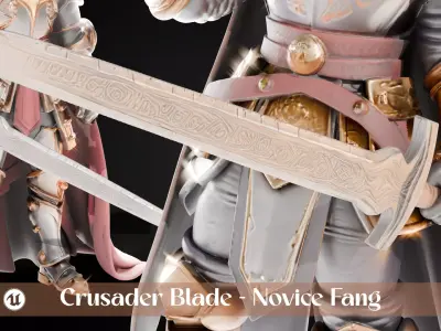 Stylized Sword - Crusader Blade Novice Fang - Game Ready Free 3D model