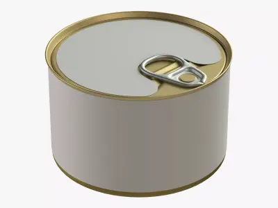 canned food round tin metal aluminium can 02 3D model