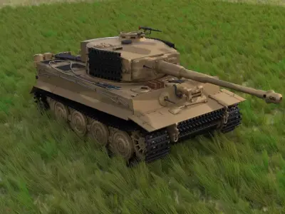 Panzer Tiger Tank Late 1944 HDRI v1 3D model