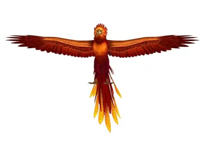 Fantasy Phoenix Eagle Low-poly 3D model
