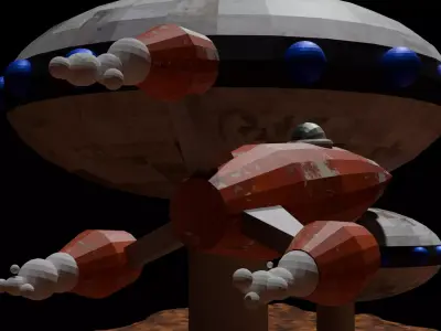 abandoned base Low-poly 3D model