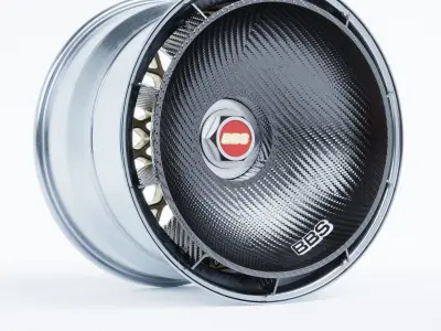 BBS E55 With Turbofan 3 PIECE WHEELS Low-poly 3D model