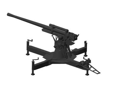 85 mm air defense gun M1939 3D model