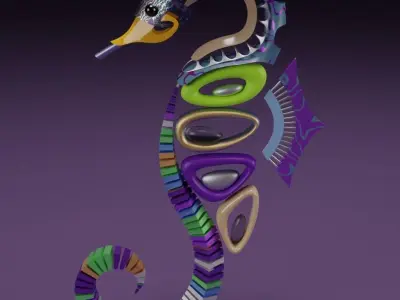 Abstract seahorse 3D model 3D model