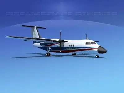 Dehaviland DHC-8 100 Robinson Air 3D model