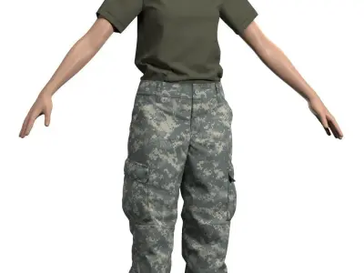 Womens ACU Army Combat Uniform Pants - Marvelous Designer 3D model