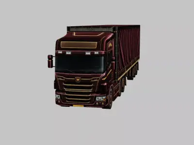 Cargo Semi Truck 3D Model 012 Low-poly 3D model