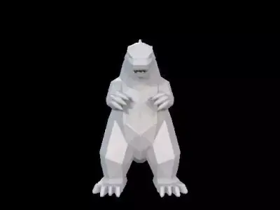 Low Poly Godzilla Sculpture 3D print model