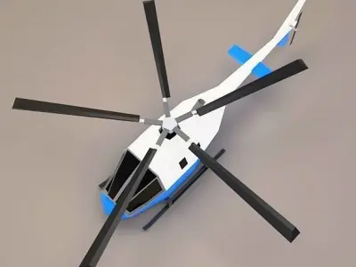 Lowpoly civil helicopter Low-poly 3D model
