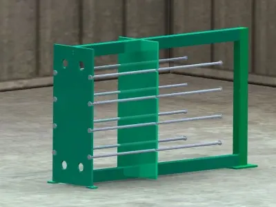 Plate type heat exchanger Free 3D model