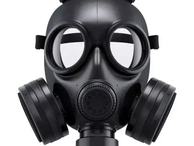 Classic Military Gas Mask 3D Model Realistic Survival Gear Low-poly 3D model
