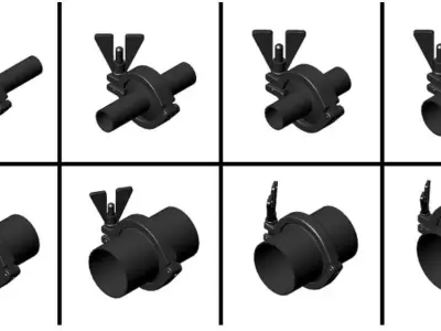 Sanitary Union Clamp TC Complete Set 1-2 in to 4 in 3D model