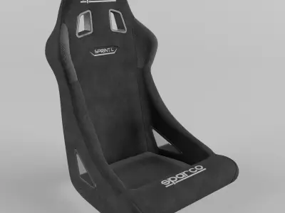 Racing Seat Sparco sprint L Black 3D model