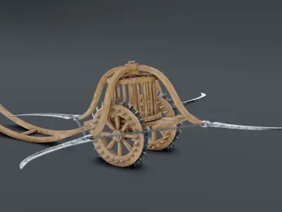 Scythed Charriot - Leonardo da Vinci Low-poly 3D model