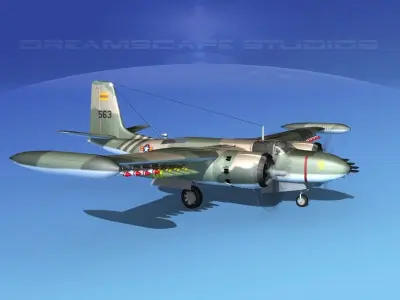 Douglas A-26K Invader S Vietnam 3D model