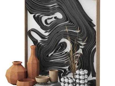 Decor Set Line painting 3D model