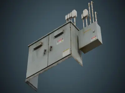 Utility Box 4B Low-poly 3D model