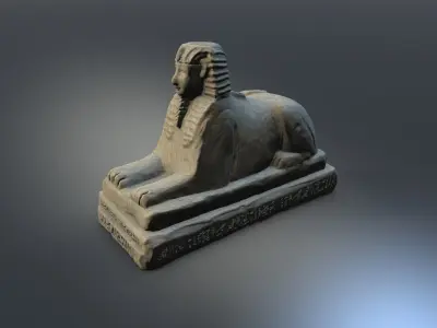 Low poly egyptian sphinx Low-poly 3D model