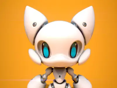 Cat Robot Low-poly 3D model