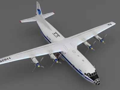 Antonov An-12  Low-poly 3D model