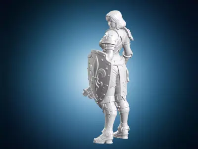 Battle Sister Warrior Figurine 3D Print Model 3D print model