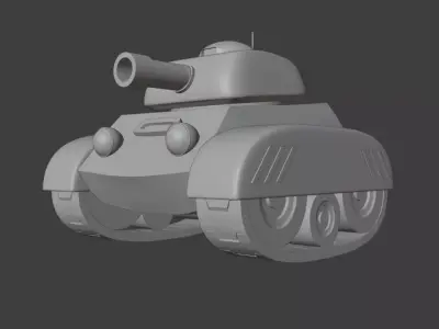 Stylized Tank Rigged 3D model