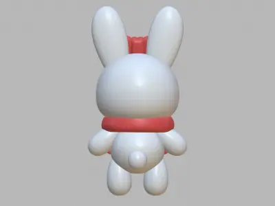 Rabbit with bow and scarf 3D model