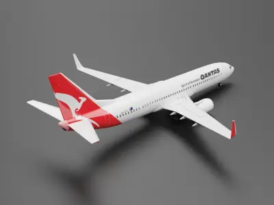 Boeing 737-800 Qantas  3D model