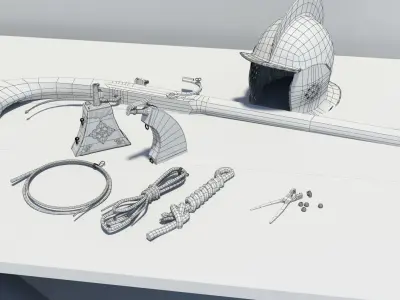 16th century Harquebusier equipment 3D Model Collection