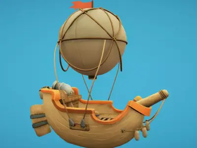 Balloon Boat Free low-poly 3D model