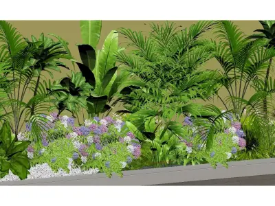 flower border design 3D model