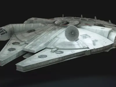 Millennium Falcon Animation-Ready Starship Low-poly 3D model