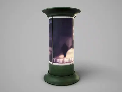 Advertising Column PBR Game Ready Low-poly 3D model