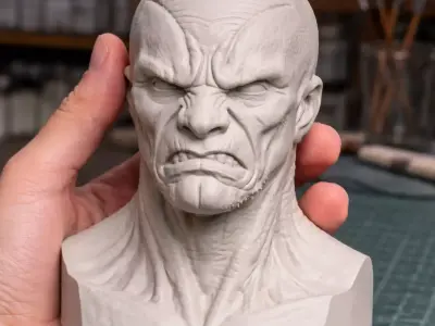 Alien Creature Head Bust STL  High Detail Resin 3D Print Model 3D print model
