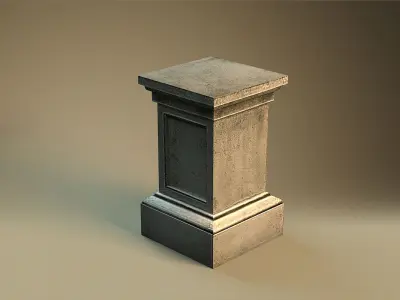 Pedestal 2 concrete column Free low-poly 3D model