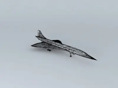 Template Aérospatiale BAC Concorde Free 3D model