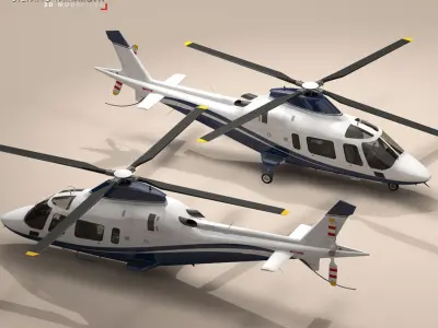 AW109 copter 3D model