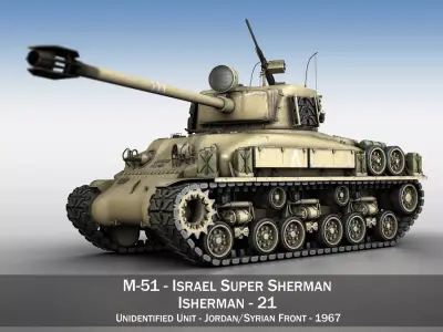 M51 Israel Super Sherman - 21  3D model
