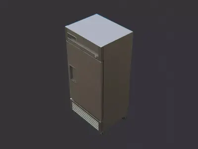 Kitchen Industrial Freestanding Refrigerator Low-poly 3D model