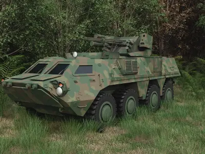 BTR 4E Low poly HQ Low-poly 3D model