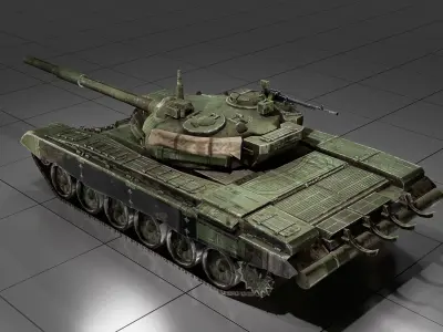 M-84-lowpoly-tank tank Low-poly 3D model
