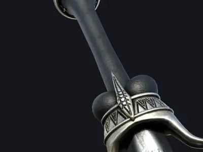 Bollock Dagger Model Low-poly 3D model